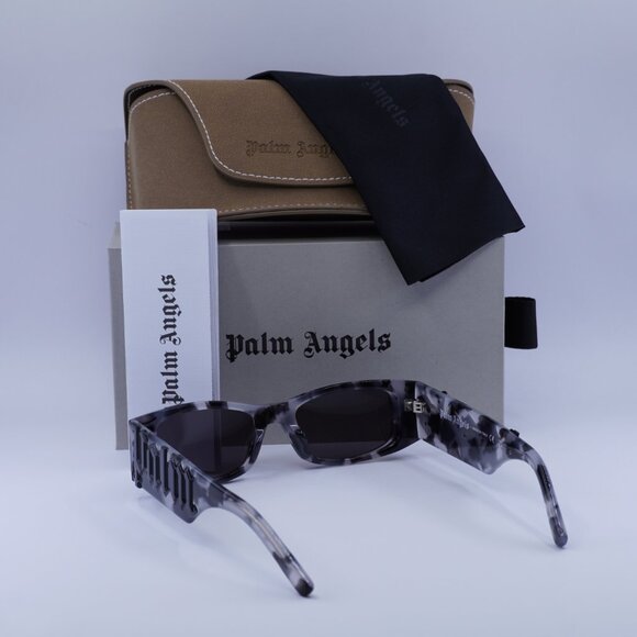 Palm Angels PERI007 ANGEL 1307 Rectangle Sunglasses - Havana/Dark Grey - Picture 7 of 11